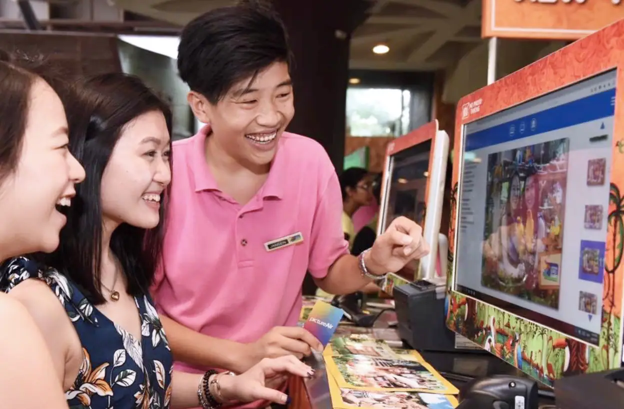 Guests ordering and printing their PictureAir™ photographs